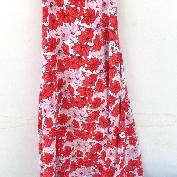 Dizzy Lizzy Womens small pink and red floral puff sleeve corset back maxi dress - Picture 5 of 7